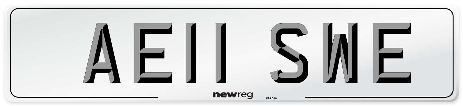 AE11 SWE Number Plate from New Reg